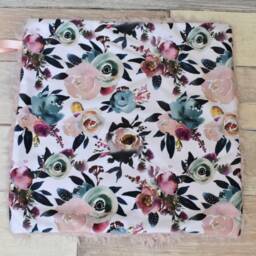 Floral Lovey - Watercolor Flower Mini Blanket Security Pink Boho Baby Gift - thumbnail 3