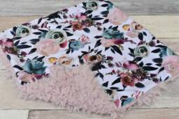 Floral Lovey - Watercolor Flower Mini Blanket Security Pink Boho Baby Gift - thumbnail 1