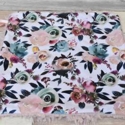 Floral Lovey - Watercolor Flower Mini Blanket Security Pink Boho Baby Gift - thumbnail 2