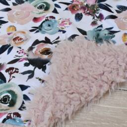 Floral Lovey - Watercolor Flower Mini Blanket Security Pink Boho Baby Gift - thumbnail 4