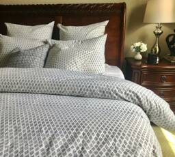 Twin Duvet Set/ Dorm Bedding/ Cover/ Duvet Twin/ Doona Covers/ Comforter Cover Twin/ Hand Block Printed/Gray Bed - thumbnail 1