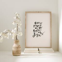 There Is Power in The Name Of Jesus Print, Christian Art Wall Art, Scripture Prints, Gifts, Home Decor, Powerful - thumbnail 2