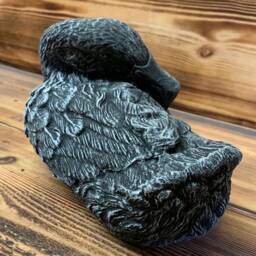 Stone Garden Cute Laying Sleeping Goose Duck Swan Statue Ornament - thumbnail 3