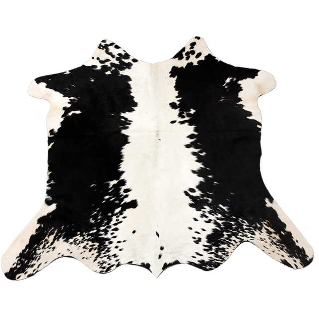 Black & White Cowhide Rug Small Natural Hair-On Leather - 39x37 Inches - image 1