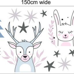 Nursery Wall Stickers Woodland Animals Scandinavian Nordic 2023 Cute Art Decals - thumbnail 2