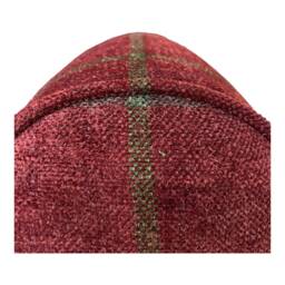 Snuggle Wing Back Chair - Lana Claret Check Fabric Dark Wood Brass Castor Legs - thumbnail 4