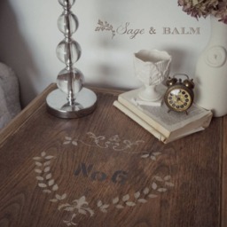Sold - French Farmhouse Shabby Chic Painted Night Stand Side-Table End Table, Cottage Style Antique Vintage Driftwood Table - thumbnail 3