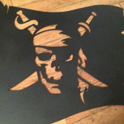 "Metal Pirate Jolly Roger Flag Wall Hanging 20"" X 16" - thumbnail 3
