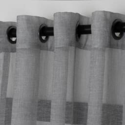 Custom Size Gray Linen Sheer Curtains Grommet Tulle Panels - thumbnail 1