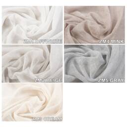 Custom Size Gray Linen Sheer Curtains Grommet Tulle Panels - thumbnail 2