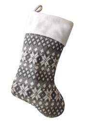 Personalised Christmas Stocking , Knitted Silver Grey Nordic Scandinavian Design, Personalized Stockings - thumbnail 3