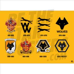 Wolverhampton Wanderers Fc History Of The Crest Poster - Officially Licensed Product A4/A3 + Framed Option - thumbnail 1