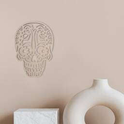 Unfinished Wooden Sugar Skull - Tribal Wall Art Decor - thumbnail 4