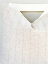 Vintage Hmong Hemp Pillow Neutral Striped Lumbar Throw - thumbnail 1