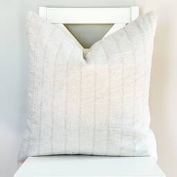 Vintage Hmong Hemp Pillow Neutral Striped Lumbar Throw - thumbnail 2