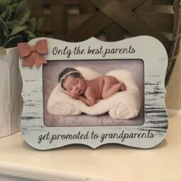 Grandparent Gift Idea Only The Best Parents Get Promoted To Grandparents Frame Personalized Photo New - thumbnail 2