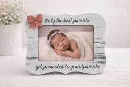 Grandparent Gift Idea Only The Best Parents Get Promoted To Grandparents Frame Personalized Photo New - thumbnail 1
