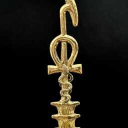 Was Scepter For God Osiris Staff With Brass & 24K Gold - thumbnail 3