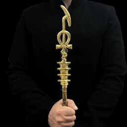 Was Scepter For God Osiris Staff With Brass & 24K Gold