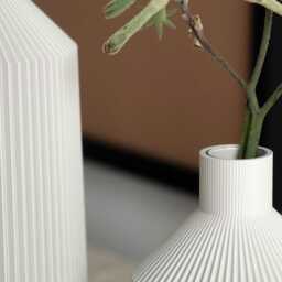 Vase D Sand Grey Waterproof Minimalist Modern Vases 3D Printing Made Of Bioplastic - thumbnail 3