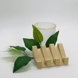 Slant Concrete Soap Dish - Modern Draining Holder, Handmade - thumbnail 4