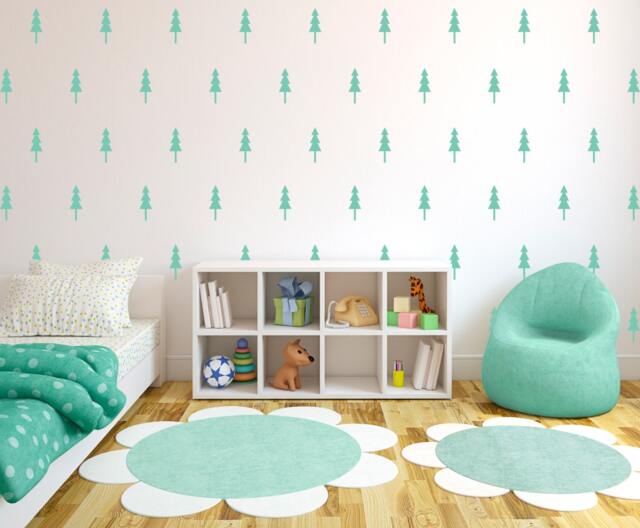 Pine Tree Wall Decals - Forest Pattern, Nursery Decor - image 1