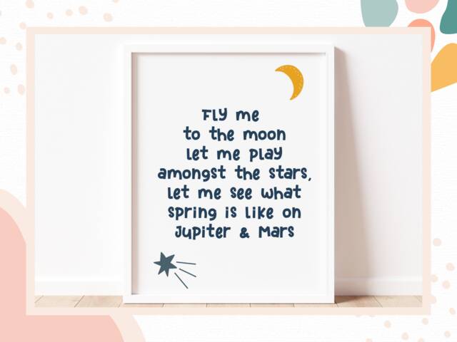 Fly Me To The Moon Print - Space Nursery, Children's Wall Art - image 1