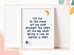 Fly Me To The Moon Print - Space Nursery, Children's Wall Art - thumbnail 1