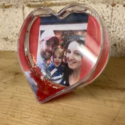 Valentine's Day Gift, Heart Snow Dome Photo Frame, Personalized Gift For Day, Boyfriend, Girlfriend Love - thumbnail 4