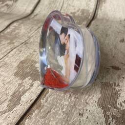 Valentine's Day Gift, Heart Snow Dome Photo Frame, Personalized Gift For Day, Boyfriend, Girlfriend Love - thumbnail 3