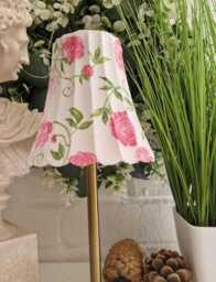 Cordless Touch Lamp. Beautiful Decoupaged Pink Floral Usb Rechargeable Table Lamp.hand Decorated.four Base Colours - thumbnail 1