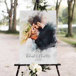 Watercolour Wedding Portrait, Painting From Photo, Illustration, Custom Print, Couple Anniversary Gift - thumbnail 2