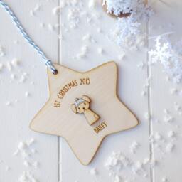 Puppy's First Christmas Tree Decoration - Personalised Puppy Decoration Keepsake