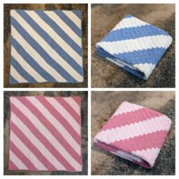 "Hand-Crocheted Baby Blanket, 36""x36" - thumbnail 3