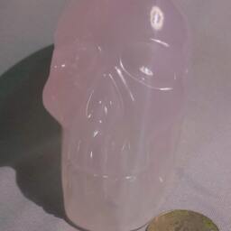 Rose Quartz Crystal Skull - thumbnail 2