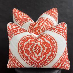 Jane Churchill Blakewater Designer Linen Orange Fabric Sofa Cushion Pillow Cover Throw - thumbnail 2