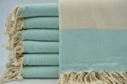 "Herringbone Towel, Turkish Towel, Mint Green Towel, Peshtemal Towel, 40""x70"
