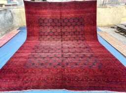 9x12 Turkmen Saruq Rug, Oversized Afghan Sarouk Rug Large Red Tribal Hand Knotted Wool Dining Room Geometric Extra Area - thumbnail 1