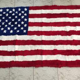 Fur Blanket Of Usa Flag - Rex Rabbit Throw Sofa Cover The American Flag Desing Handmade Blanket - thumbnail 2
