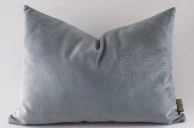 Gray Velvet Lumbar Pillow Cover 14x20 Decorative Throw - image 1