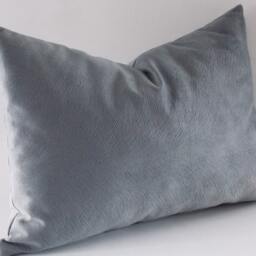 Gray Velvet Lumbar Pillow Cover 14x20 Decorative Throw - thumbnail 2