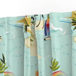 Hawaii Curtain Panel - Tropical Island Rainbow Beach Hawaiian Ocean Vacation Custom Heading To Diamond Head By Hootenannit - thumbnail 3