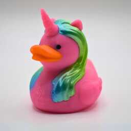 3D Printed Tri-Tone Silky Mane Unicorn Decorative Duck Quirky Desk Decor Fidget Gadget Collectable - thumbnail 4