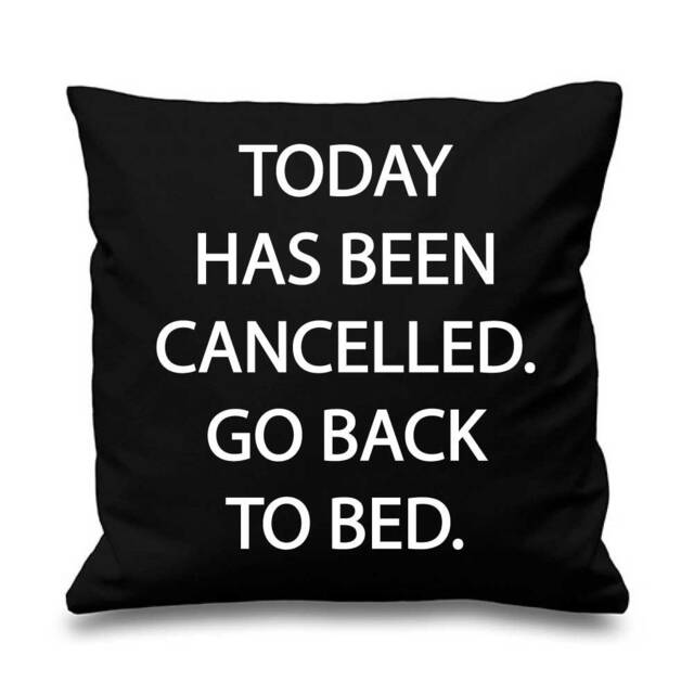 Teenager Decor Cushion Today Has Been Cancelled Go Back To Bed Cover Student Son Daughter Present - image 1