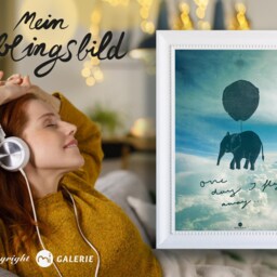 Picture Elephant, Poster, Print, Painting, Art Print With Speak, Elephant Balloon, One Day I Fly Away - thumbnail 3