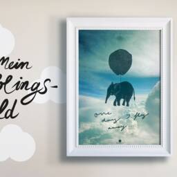 Picture Elephant, Poster, Print, Painting, Art Print With Speak, Elephant Balloon, One Day I Fly Away - thumbnail 2