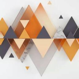 Geometric Triangle Wallpaper Mural, Orange Abstract Wall Art, Peel & Stick - thumbnail 3
