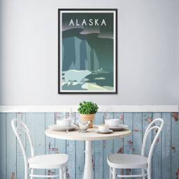 Retro World Famous City Posters - Vintage, Travel Poster Printing Wall Art Print For Home Office Alaska, Usa - thumbnail 2
