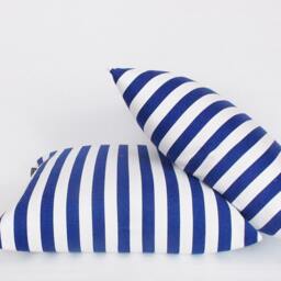 Navy & White Striped Pillow Cover Set Cotton Canvas Throw Pillows - thumbnail 2