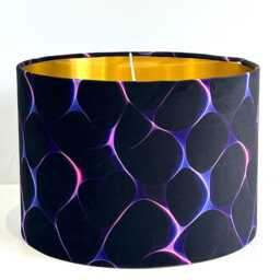 Handmade By Order Luxury Blue Laser Beem Geometry Pattern Black Velvet Drum Lamp Shade Pendant Light All Shapes & Sizes Availab - thumbnail 2